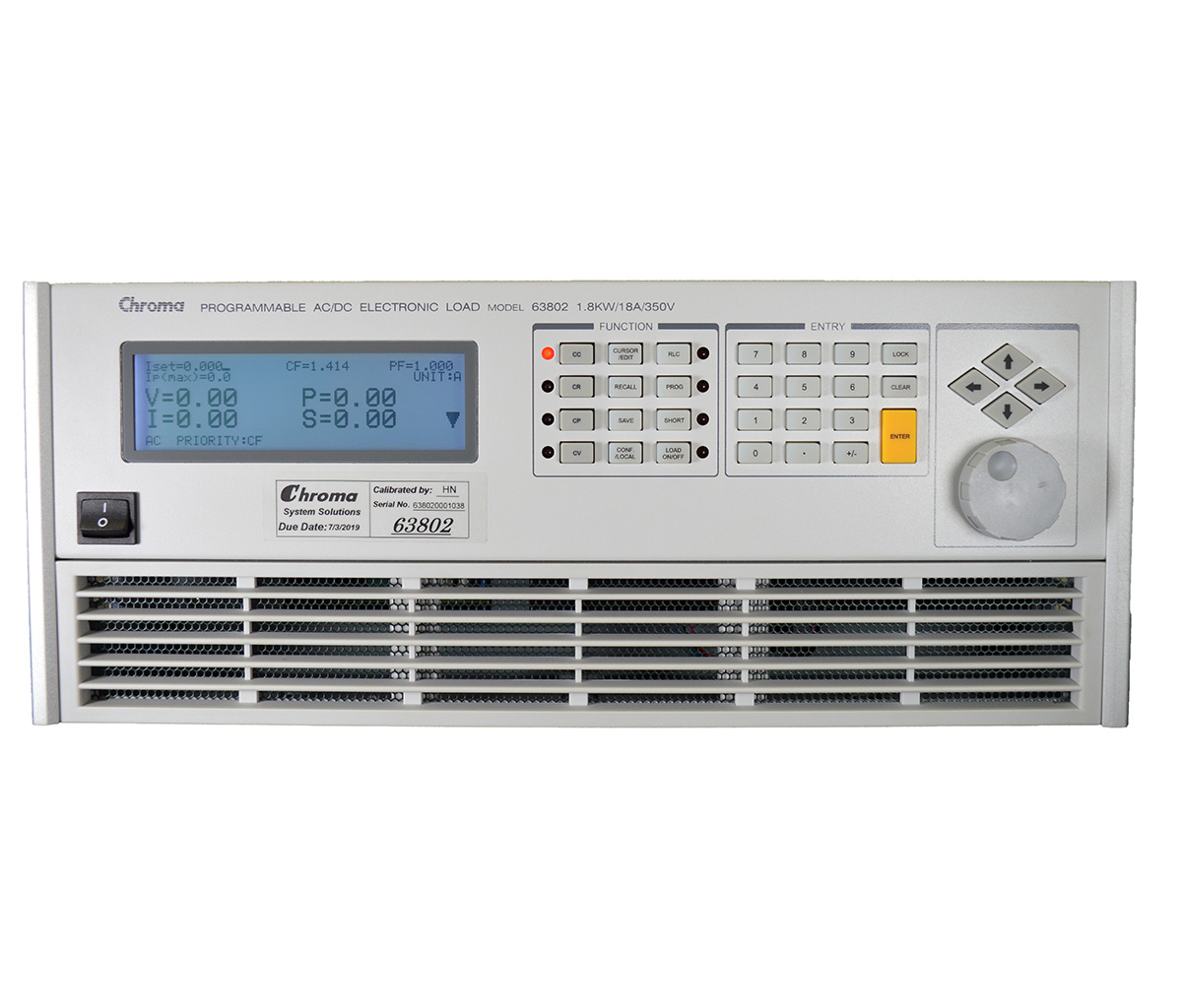 AC DC Electronic Load, 1800W, Chroma 63802 AC DC 1.8kW 전자로드 렌탈